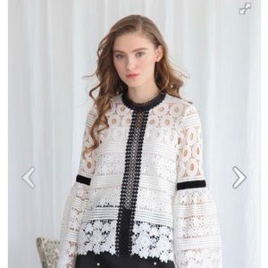 Chicwish crochet bell sleeve white top